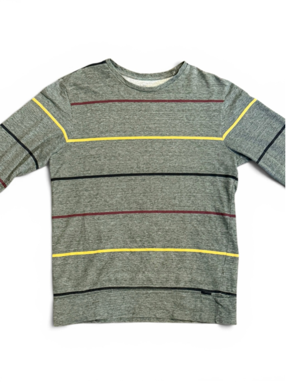 On The Byas Men’s Medium Green Striped Crewneck Sweater Pullover Casual - Picture 4 of 7